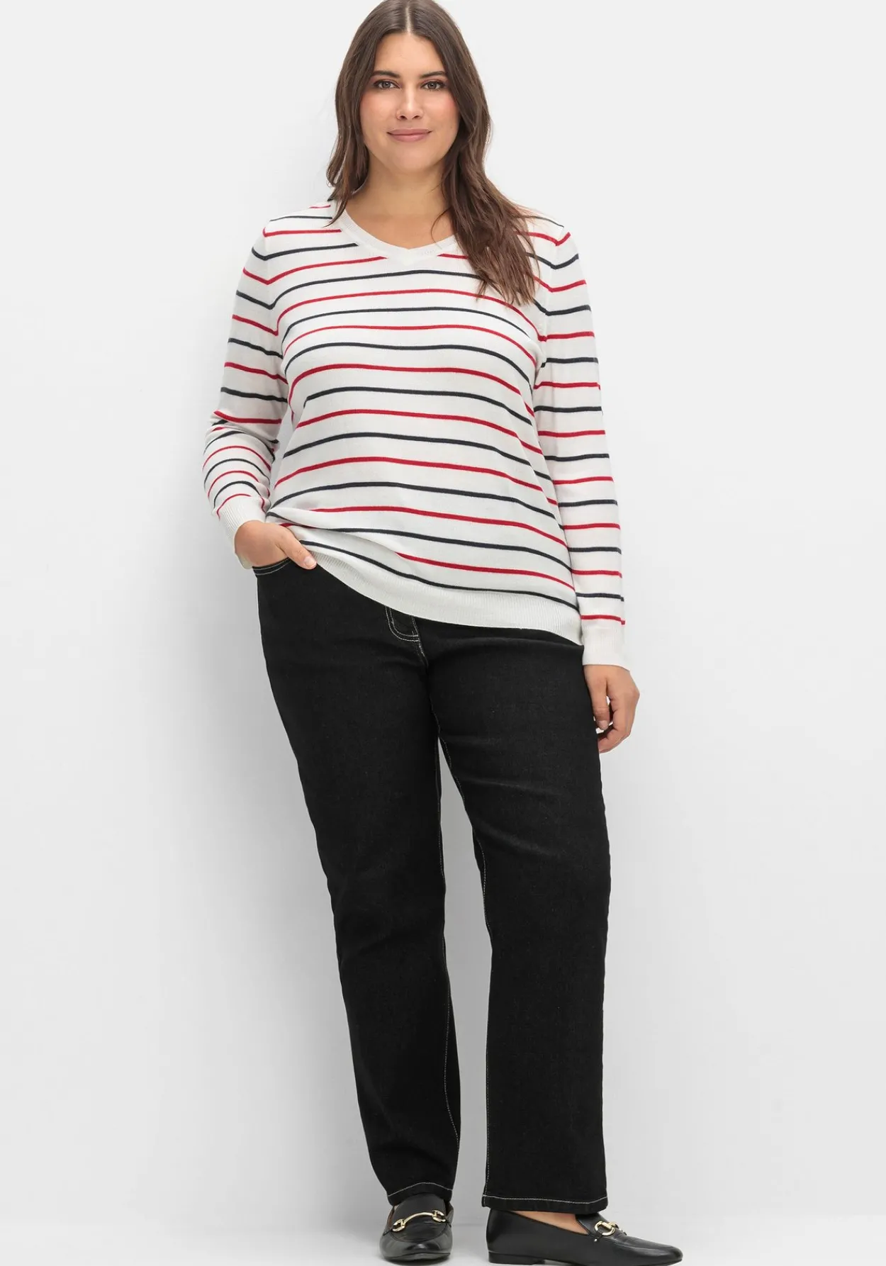 Gerade Jeans mit seitlichem Stretchbund<sheego New