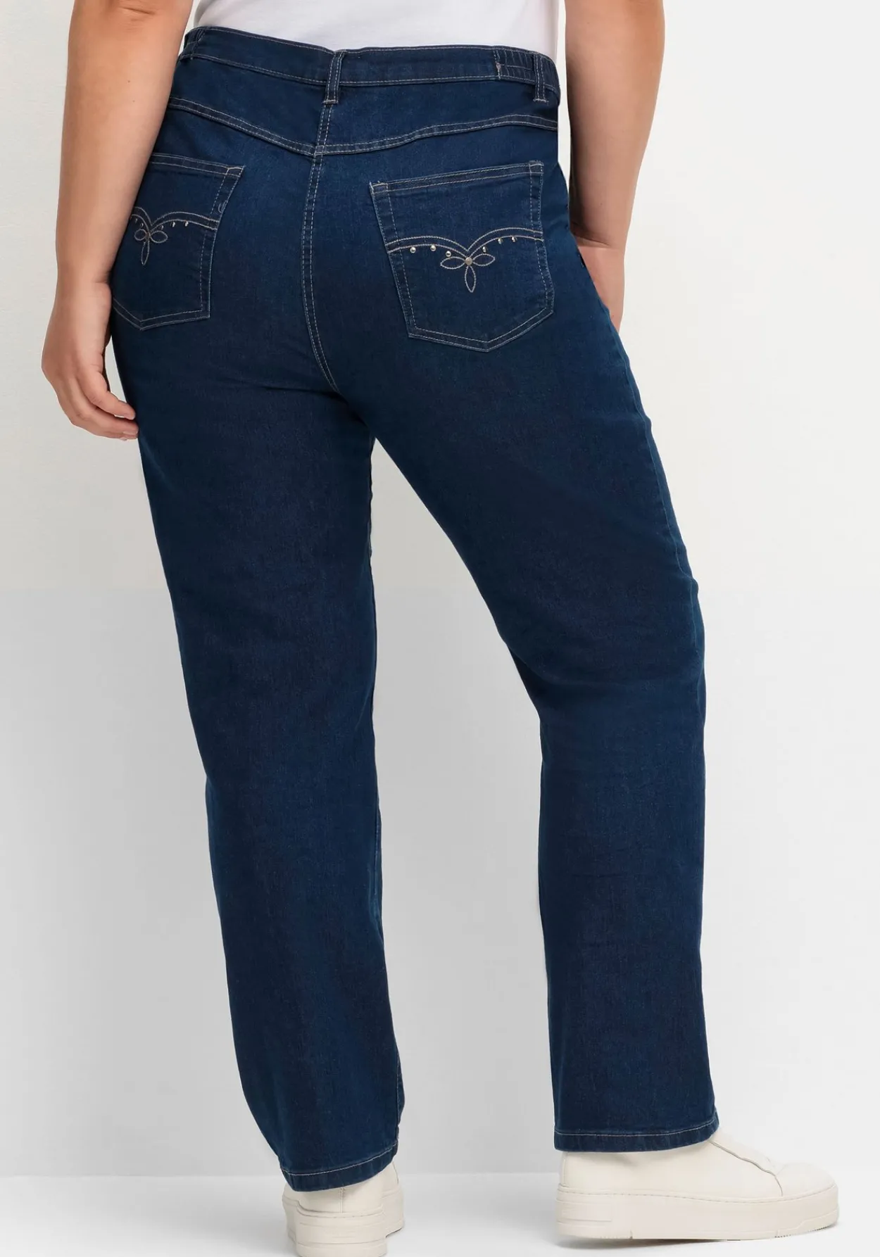 Gerade Jeans mit seitlichem Stretchbund<sheego Discount
