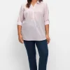Gerade Jeans mit Smokbund und Used-Effekten<sheego Clearance