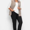 Gerade Jeans mit Smokbund und Used-Effekten<sheego Hot