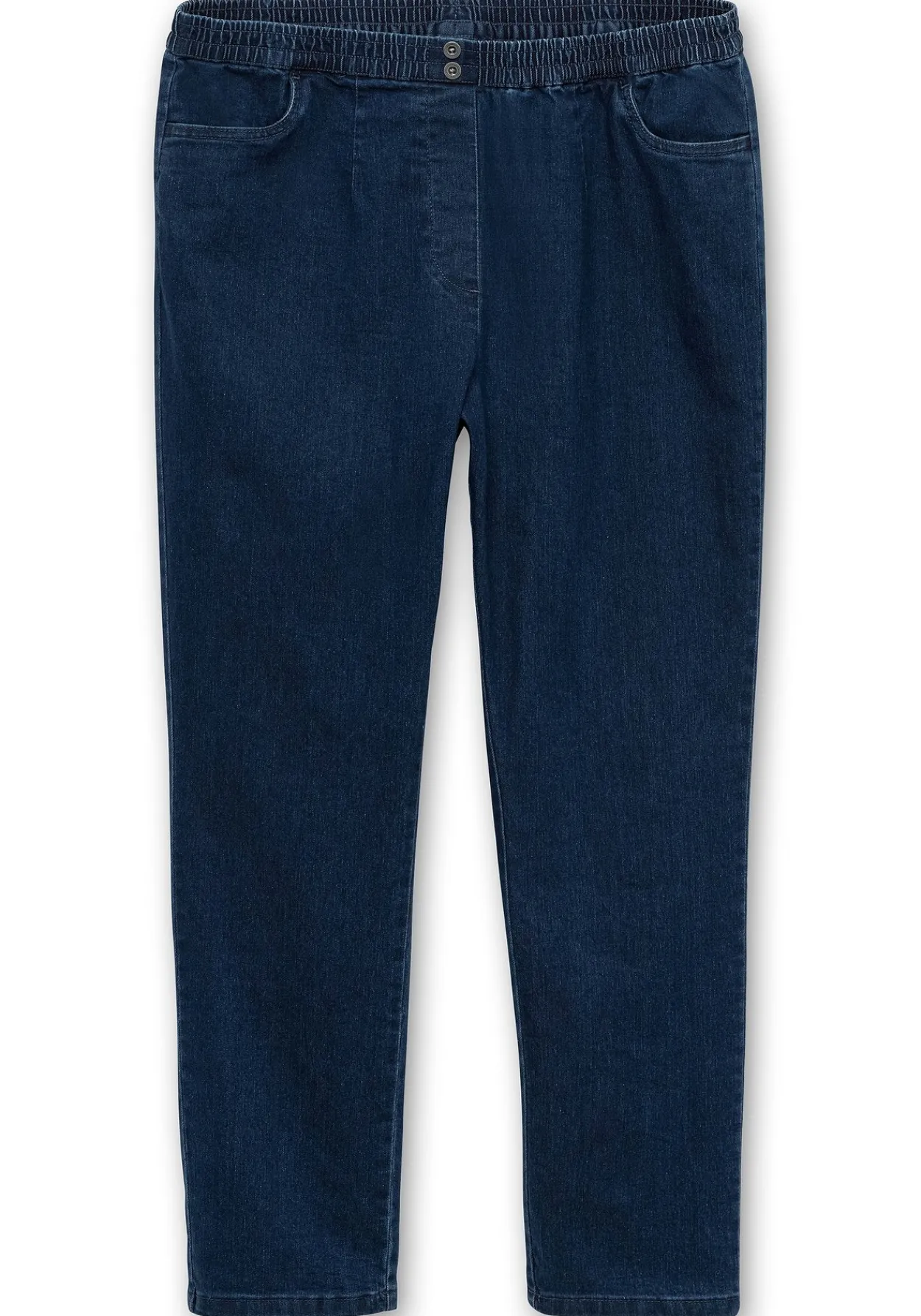 Gerade Jeans mit Smokbund und Used-Effekten<sheego Clearance