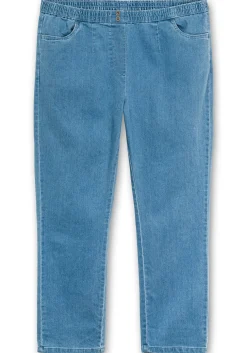 Gerade Jeans mit Smokbund und Used-Effekten<sheego Sale