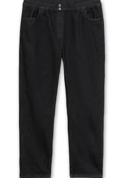 Gerade Jeans mit Smokbund und Used-Effekten<sheego Hot