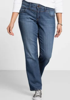 Gerade Jeans mit Used-Effekten<sheego Hot