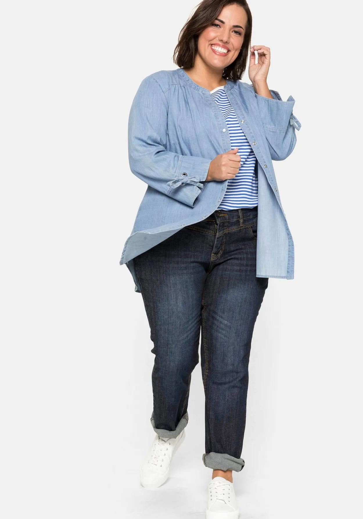 Gerade Jeans mit Used-Effekten<sheego Sale