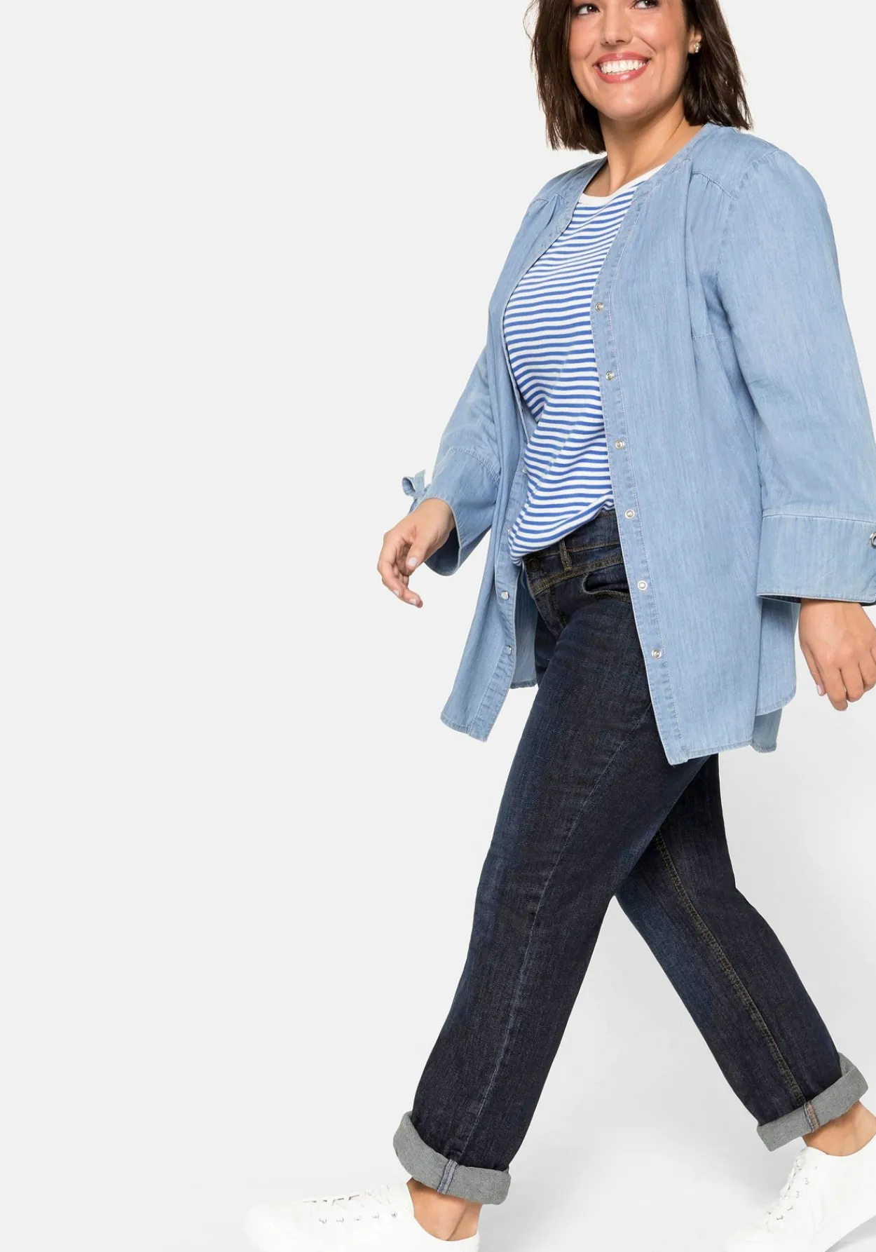 Gerade Jeans mit Used-Effekten<sheego Sale