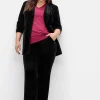 Gerade Samthose mit Teilgummibund<sheego Fashion