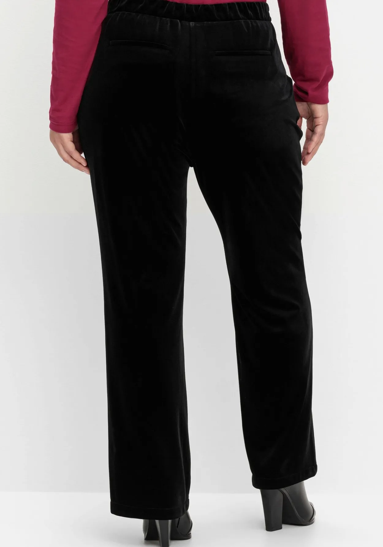 Gerade Samthose mit Teilgummibund<sheego Fashion