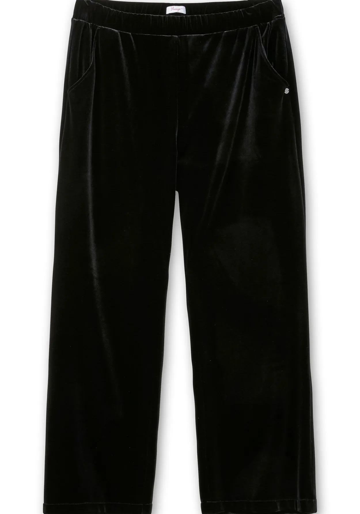 Gerade Samthose mit Teilgummibund<sheego Fashion