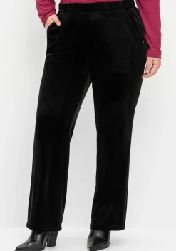 Gerade Samthose mit Teilgummibund<sheego Fashion