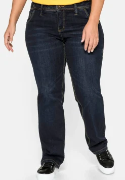 Gerade Stretch-Jeans mit Used-Effekten<sheego Discount