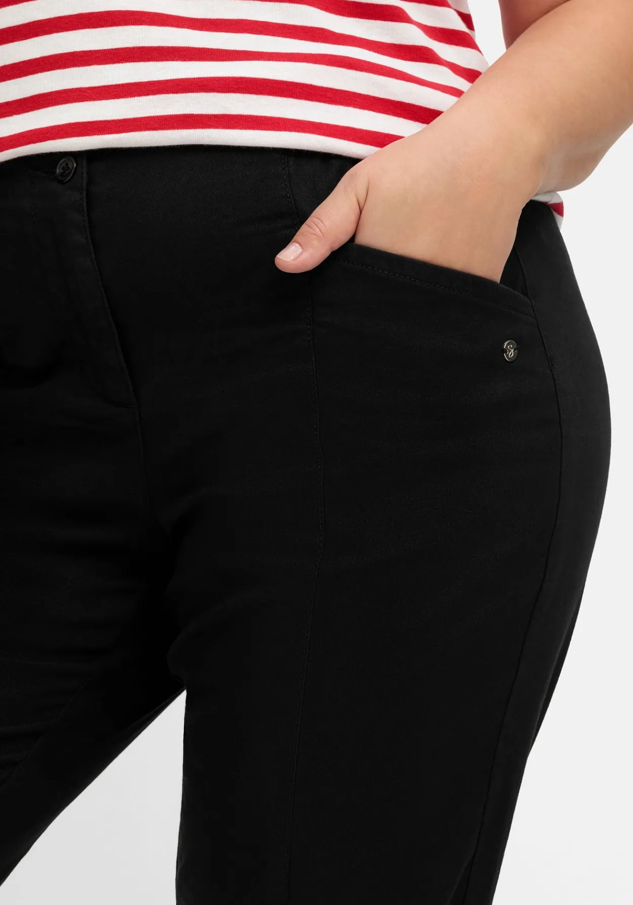 Gerade Twillhose in Curvy-Schnitt PIA, mit Biesen vorn<sheego Discount