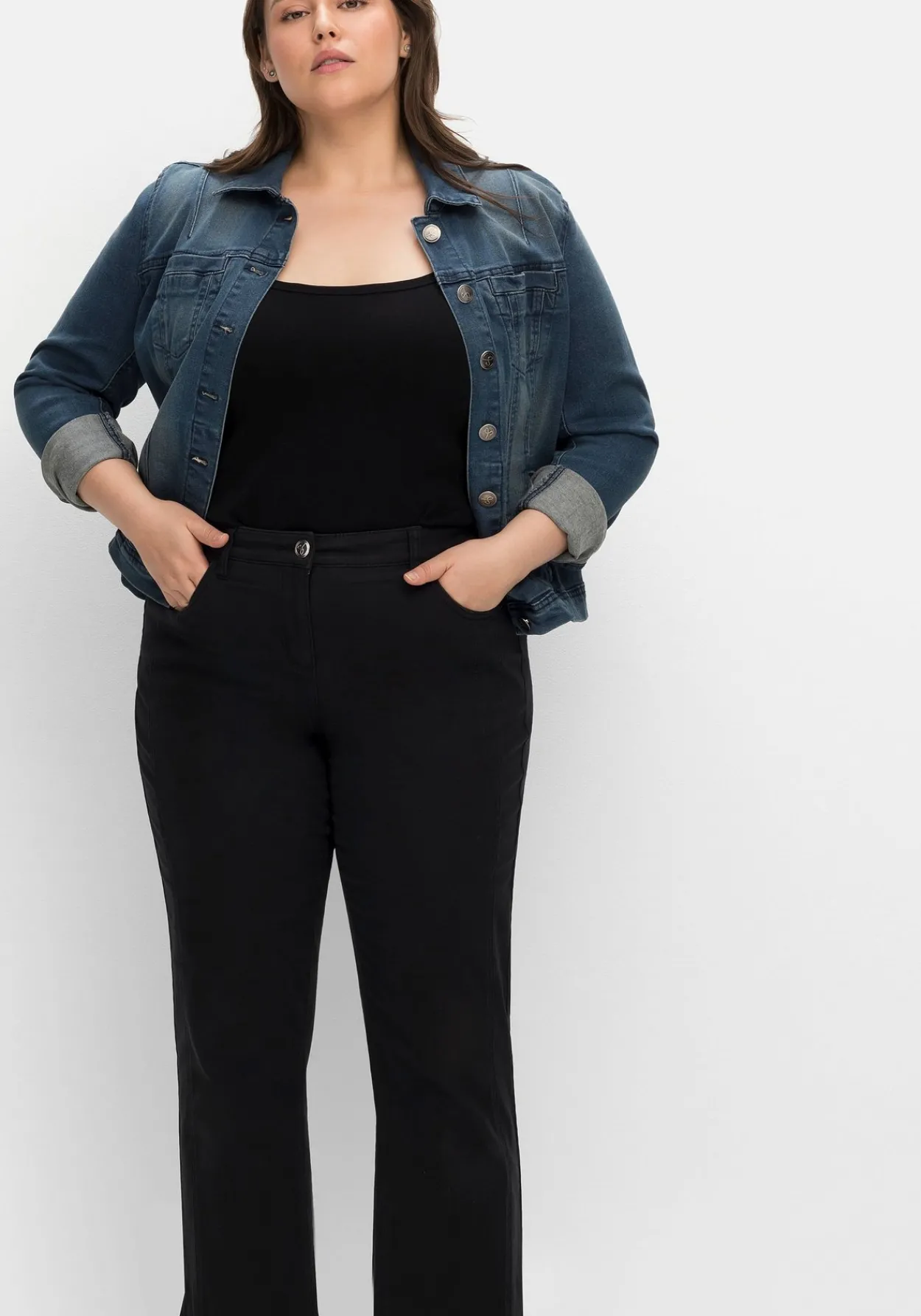 Gerade Twillhose in knöchelbedeckender Länge<sheego Hot