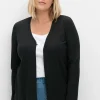 Gerippte Shirtjacke mit 1-Knopf-Verschluss<sheego New