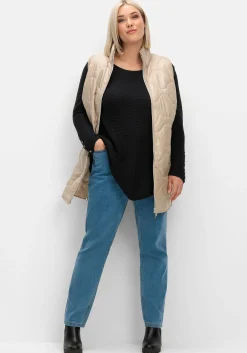 Gerippter Pullover mit spitz zulaufendem Saum<sheego New