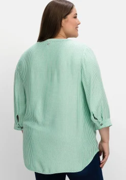 Gestreifte Tunika mit 3/4-Ärmeln, in Twill-Qualität<sheego Fashion