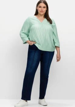 Gestreifte Tunika mit 3/4-Ärmeln, in Twill-Qualität<sheego Fashion