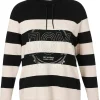 Gestreifter Pullover mit Tunnelzug am Stehkragen<VIA APPIA DUE Outlet