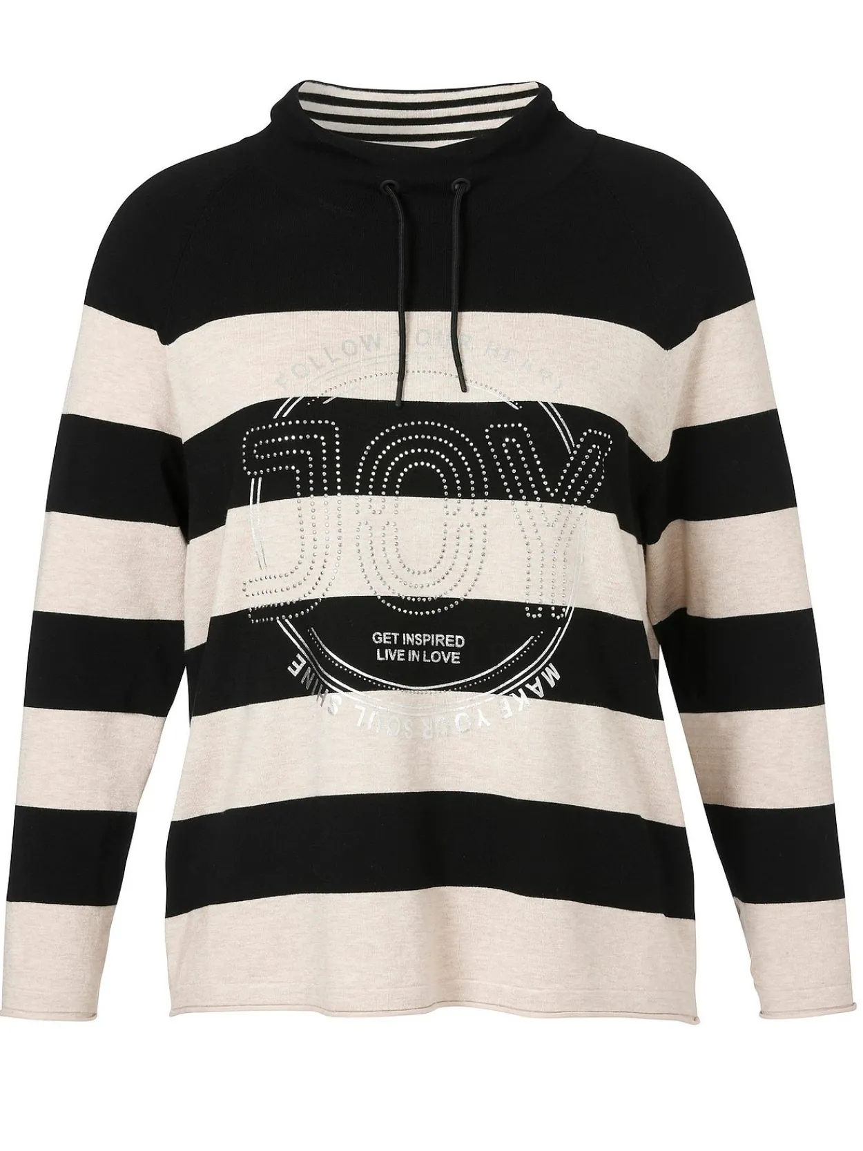 Gestreifter Pullover mit Tunnelzug am Stehkragen<VIA APPIA DUE Outlet