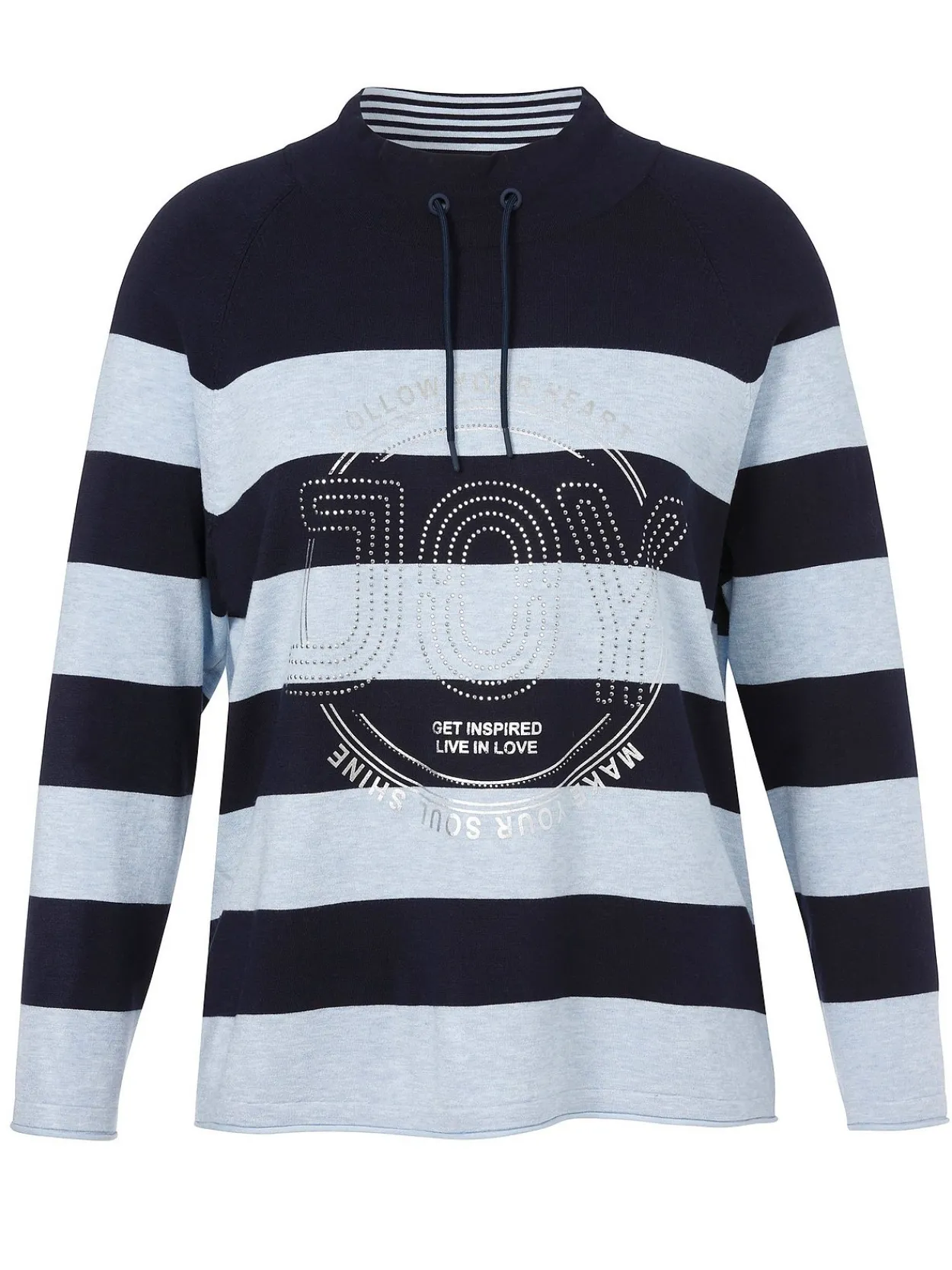 Gestreifter Pullover mit Tunnelzug am Stehkragen<VIA APPIA DUE New