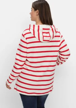 Gestreiftes Langarmshirt mit Kapuze<sheego Outlet
