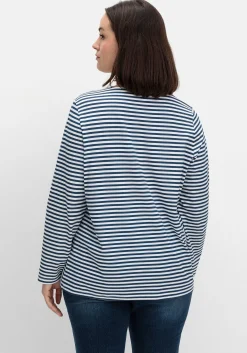 Gestreiftes Langarmshirt mit Rundhalsausschnitt<sheego Sale