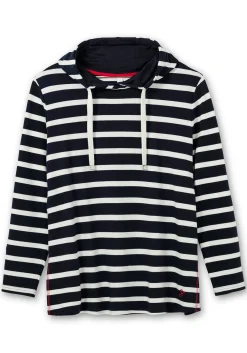 Gestreiftes Langarmshirt mit Kapuze<sheego Online