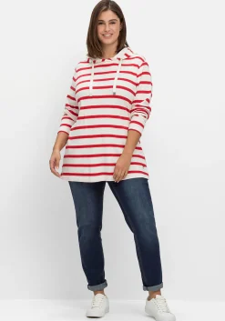 Gestreiftes Langarmshirt mit Kapuze<sheego Outlet
