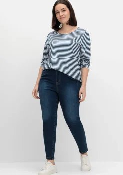Gestreiftes Langarmshirt mit Rundhalsausschnitt<sheego Sale