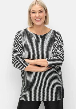 Gestreiftes Shirt mit 3/4-Fledermausärmeln<sheego Best