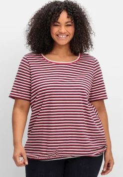 Gestreiftes Shirt mit Gummizugbund<sheego Hot