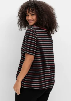 Gestreiftes Shirt mit Gummizugbund<sheego Hot