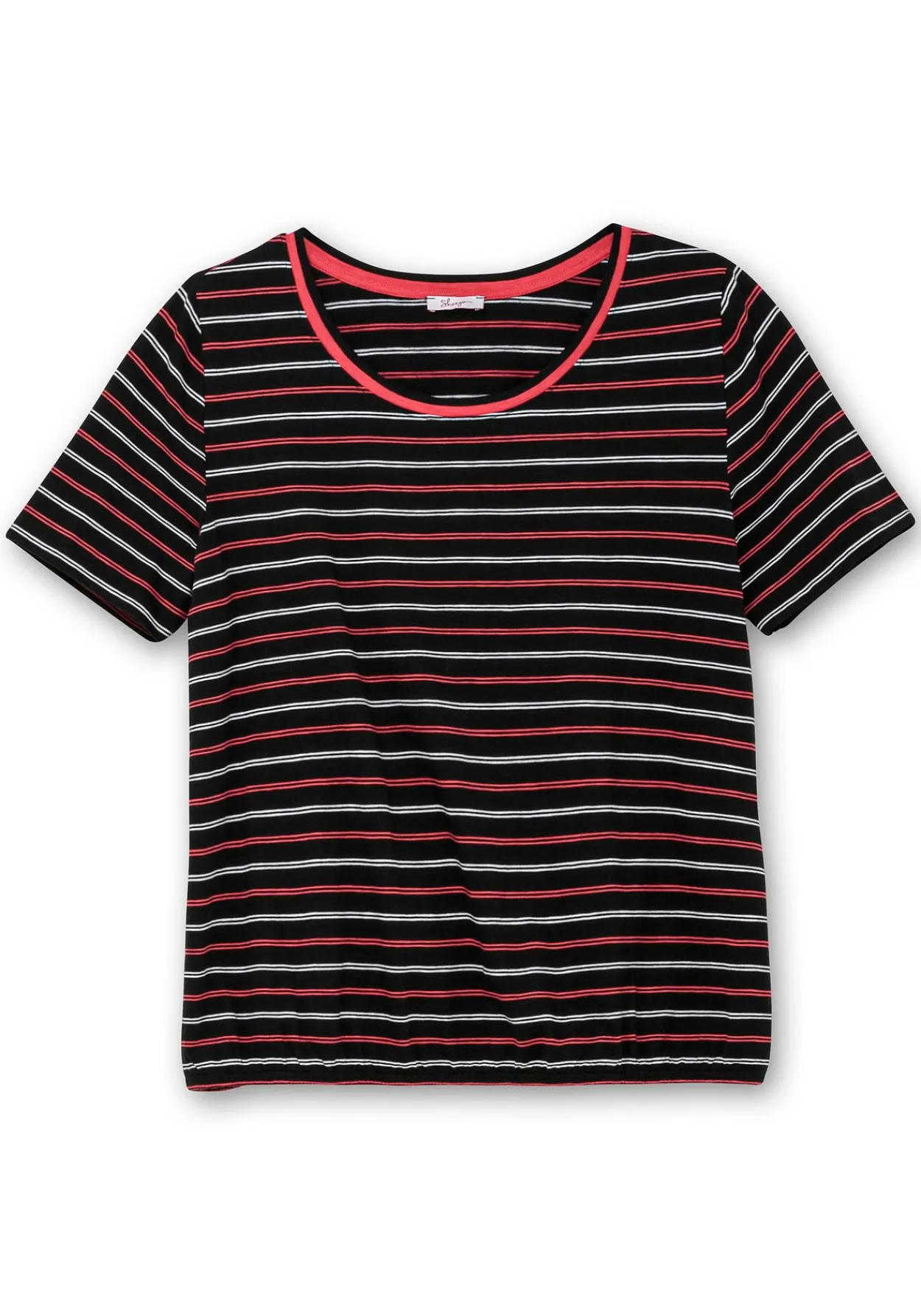 Gestreiftes Shirt mit Gummizugbund<sheego Hot