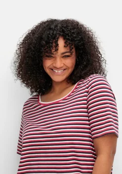 Gestreiftes Shirt mit Gummizugbund<sheego Hot
