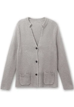 Grobstrickjacke mit Stehkragen und Taschen<sheego Best
