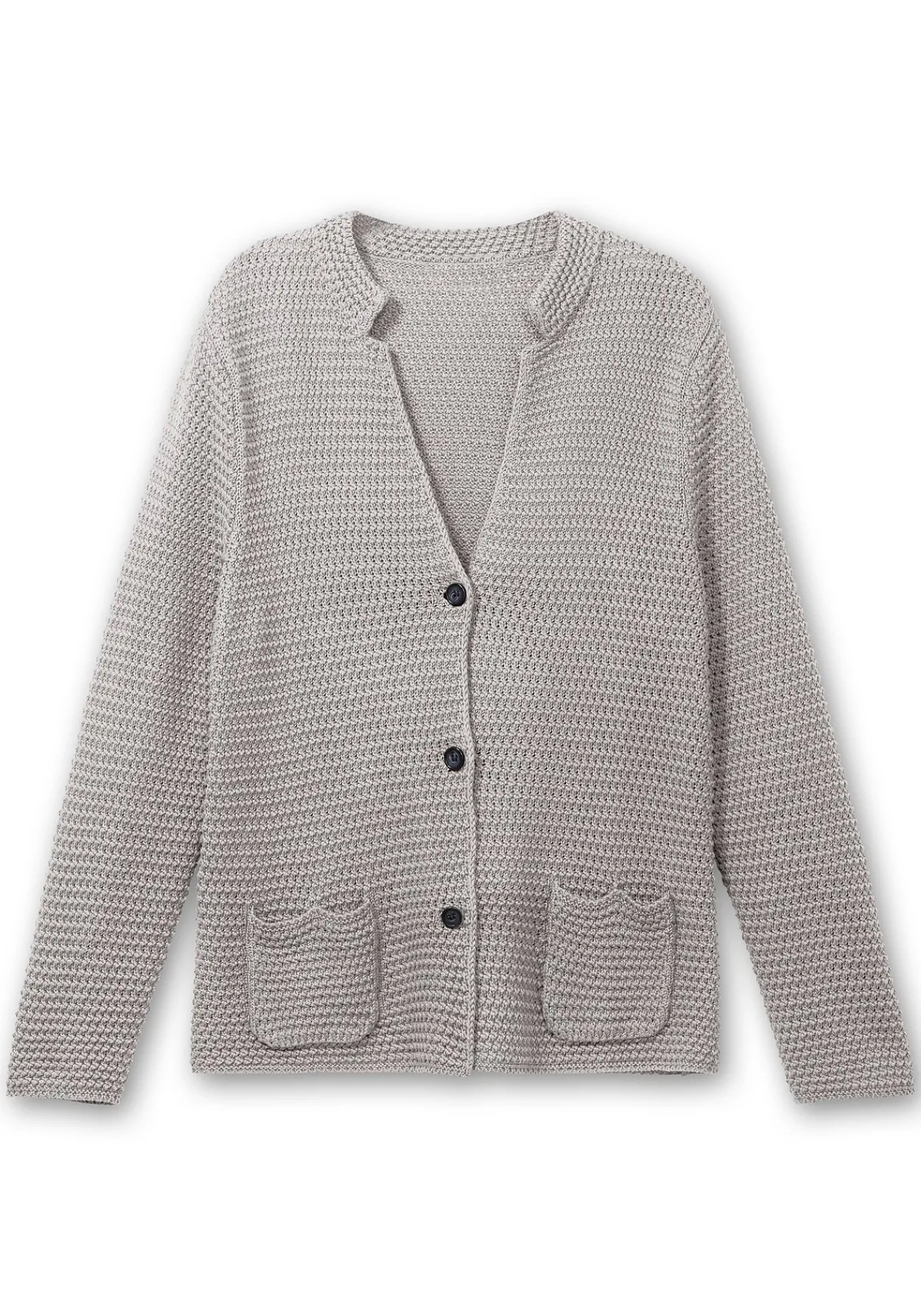 Grobstrickjacke mit Stehkragen und Taschen<sheego Best