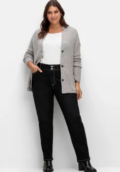 Grobstrickjacke mit Stehkragen und Taschen<sheego Best