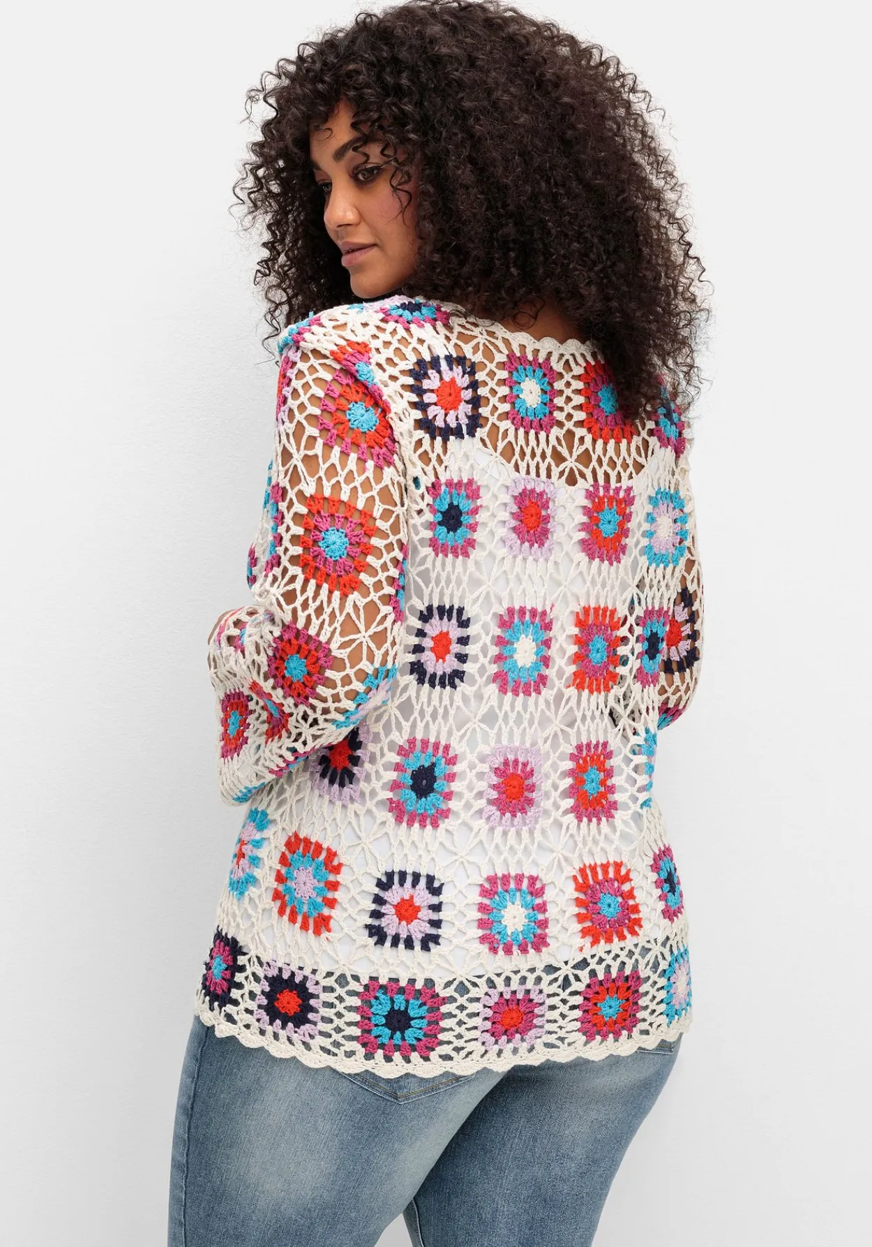 Handgearbeiteter Häkelpullover im Crochet-Muster<sheego by Joe Browns New