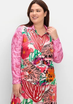 Hemdbluse im Mustermix, aus Viskose-Satin<sheego loves miss goodlife Best