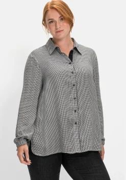 Hemdbluse im Pepitamuster, aus Viskose<sheego Outlet