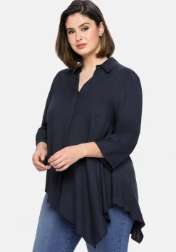 Hemdbluse mit asymmetrischem Saum in Zipfelform<sheego Hot
