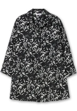 Hemdbluse mit Blätterprint und 3/4-Arm<sheego Fashion
