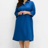 Hemdblusenkleid aus Leinen-Viskose-Mix<sheego Outlet