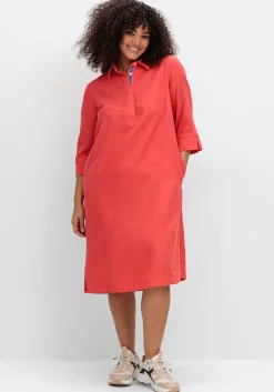 Hemdblusenkleid aus Leinen-Viskose-Mix<sheego Online