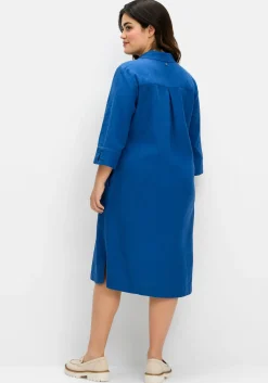 Hemdblusenkleid aus Leinen-Viskose-Mix<sheego Outlet