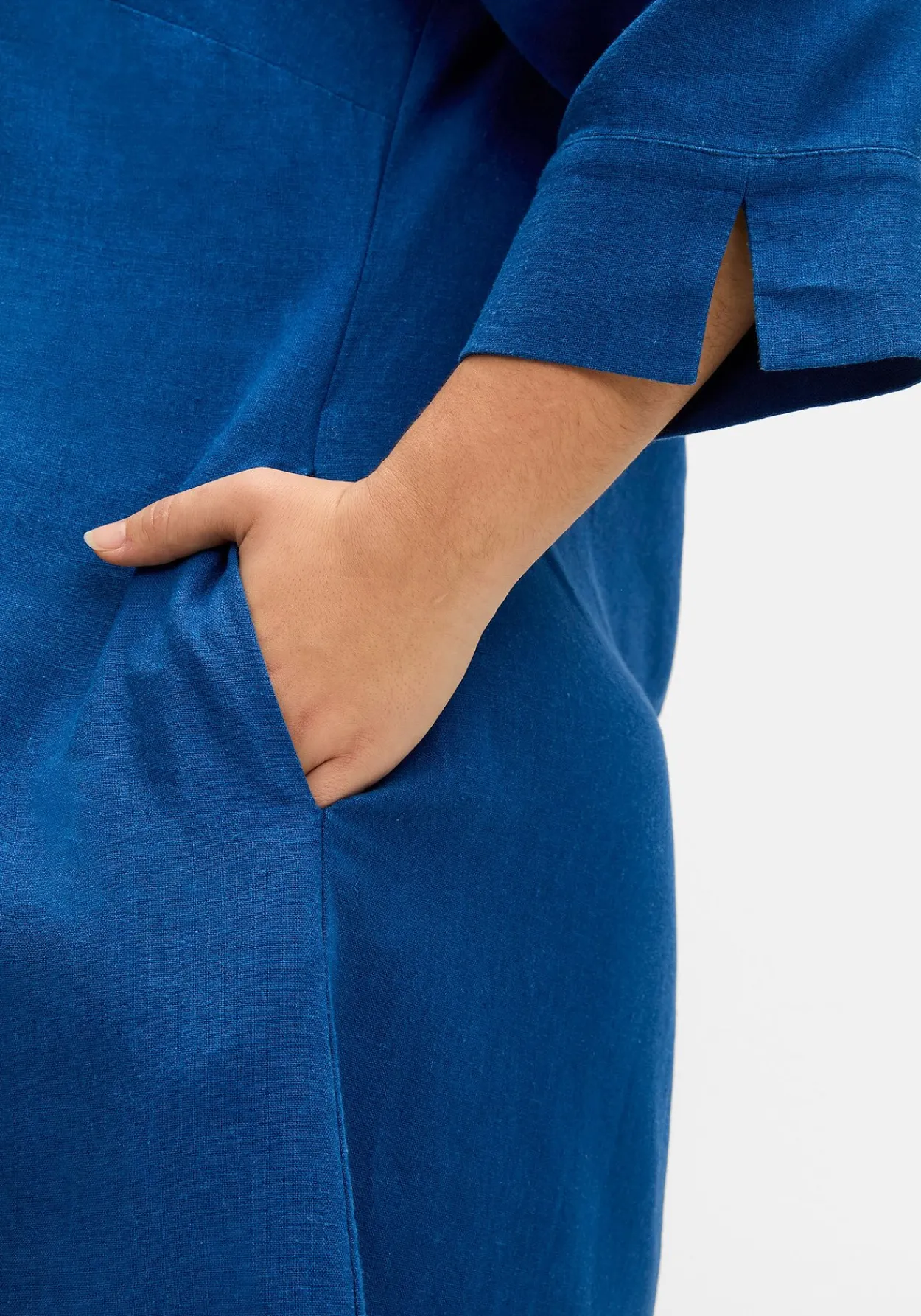 Hemdblusenkleid aus Leinen-Viskose-Mix<sheego Outlet