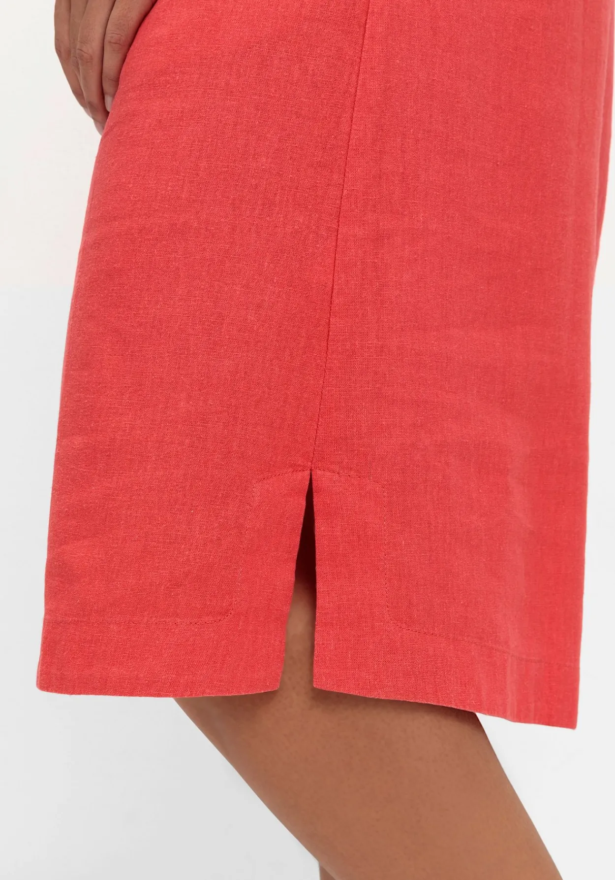 Hemdblusenkleid aus Leinen-Viskose-Mix<sheego Online