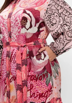 Hemdblusenkleid im Mustermix, mit Volant am Saum<sheego loves miss goodlife Outlet