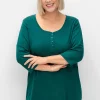 Henleyshirt mit 3/4-langen Krempelärmeln<sheego Clearance
