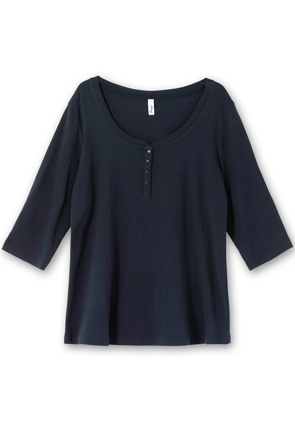 Henleyshirt mit 3/4-langen Krempelärmeln<sheego Sale
